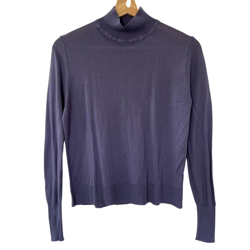 Zara periwinkle knit turtleneck sweater lightweight design women's size small